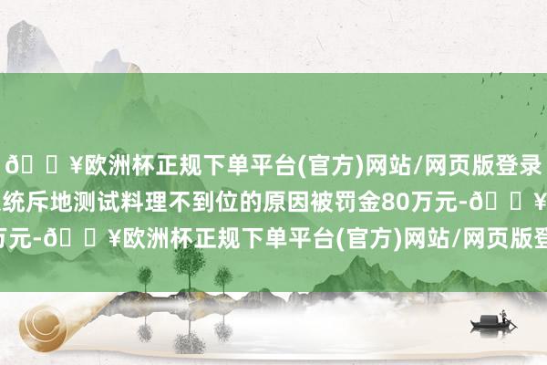🔥欧洲杯正规下单平台(官方)网站/网页版登录入口/手机版以及信息系统斥地测试料理不到位的原因被罚金80万元-🔥欧洲杯正规下单平台(官方)网站/网页版登录入口/手机版